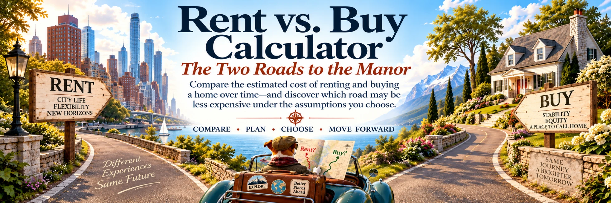 Rent vs. Buy Calculator — The Two Roads to the Manor