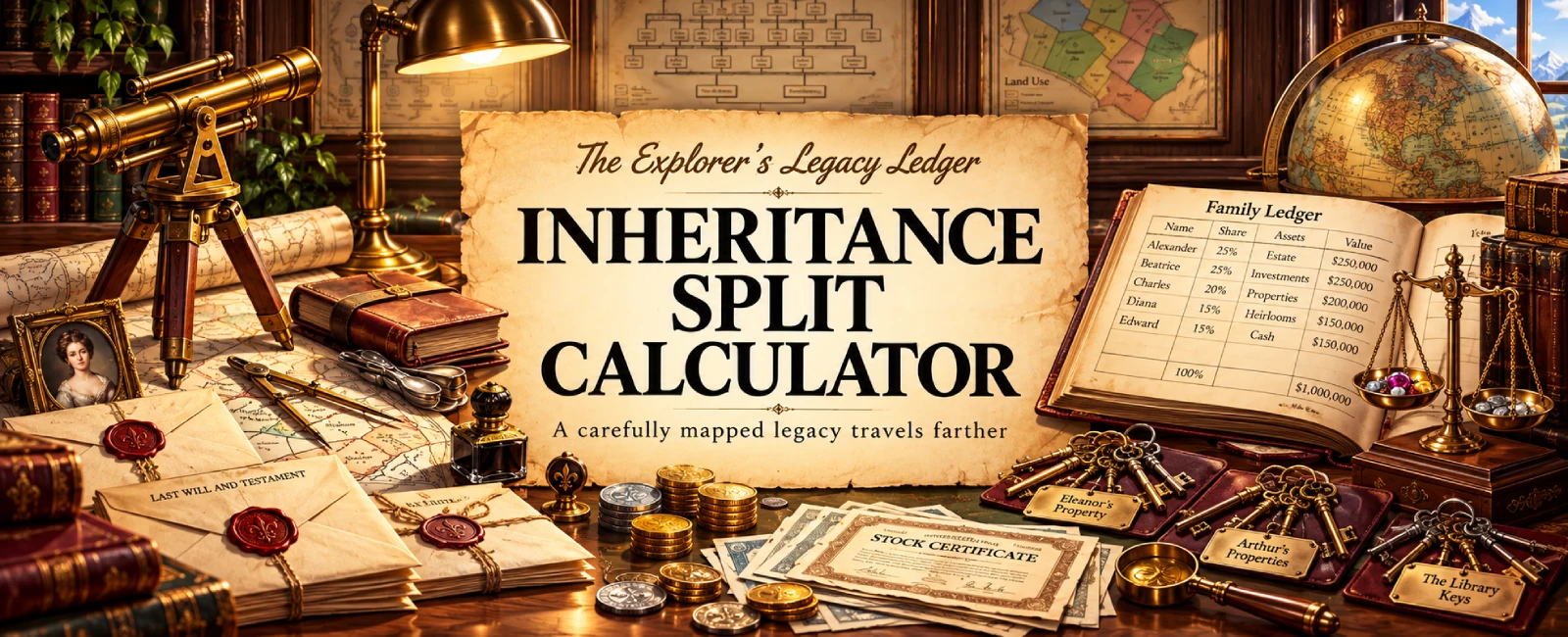 The Explorer's Legacy Ledger — Inheritance Split Calculator